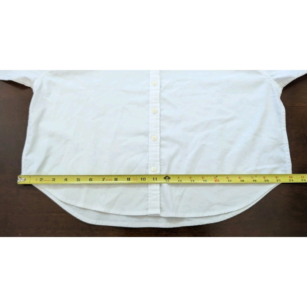 Faherty Brand Women Size Sm White Stretch Oxford Cropped Button Down Shirt NWT - Picture 9 of 9